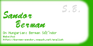 sandor berman business card